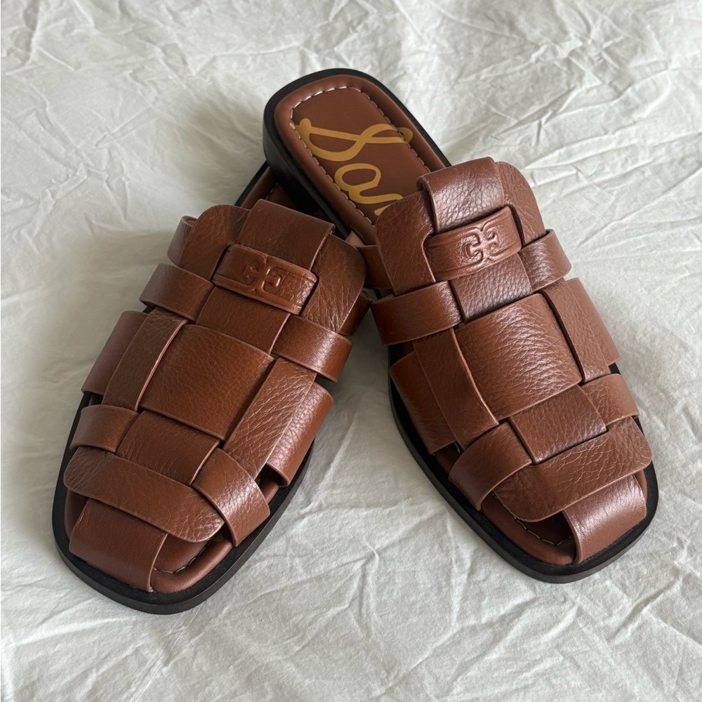 Sam Edelman Tan Woven Leather Sandals